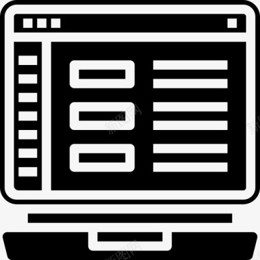 互联网笔记本电脑浏览器4填充图标图标