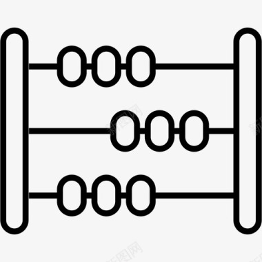 4个儿童算盘计算计数图标图标