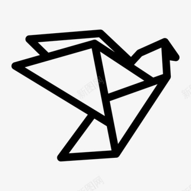折纸鸟动物纸图标图标