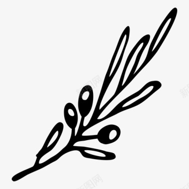 橄榄枝花的象征自然图标图标