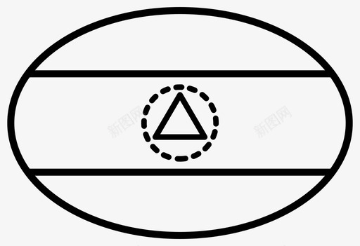 椭圆尼加拉瓜对话旗帜图标图标