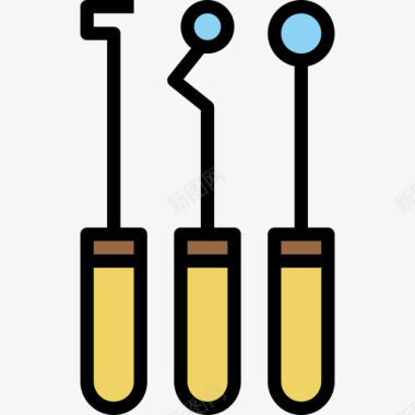 颜色牙科牙科护理22线性颜色图标图标