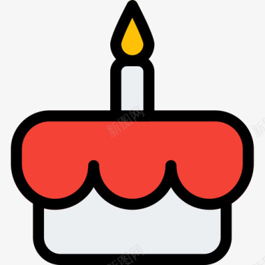 生日蛋糕基本图标5线性颜色图标
