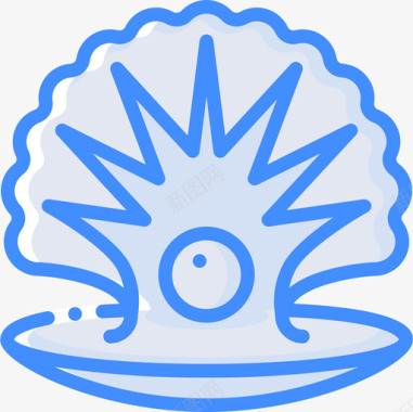 牡蛎热带27蓝色图标图标