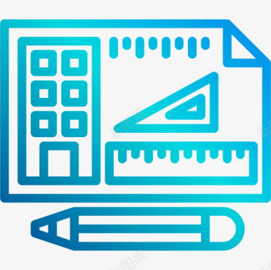 线性建筑蓝图102号建筑线性坡度图标图标