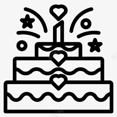 蛋糕约会幸福图标图标