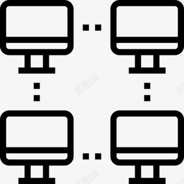 联网计算机网络线性图标图标