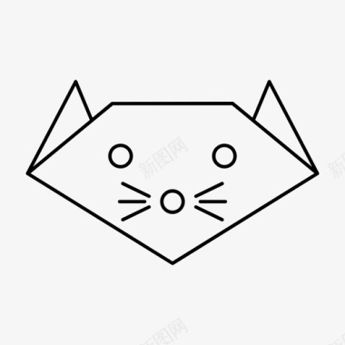 折纸猫动物猫头图标图标