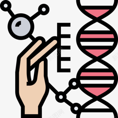 小生物遗传学生物技术5线性颜色图标图标