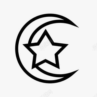 穆斯林星座月亮星星图标图标