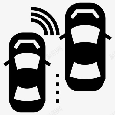 传感器自适应巡航控制自适应照明汽车警告图标图标