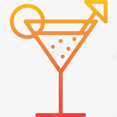 鸡尾酒酒精饮料5梯度图标图标