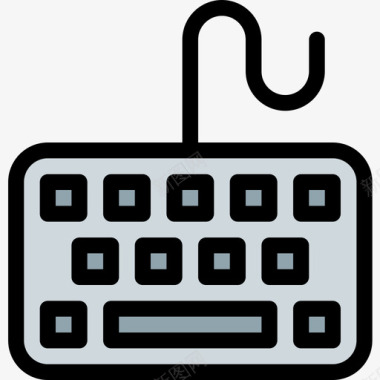 九宫格键盘键盘台式计算机3台线性彩色图标图标