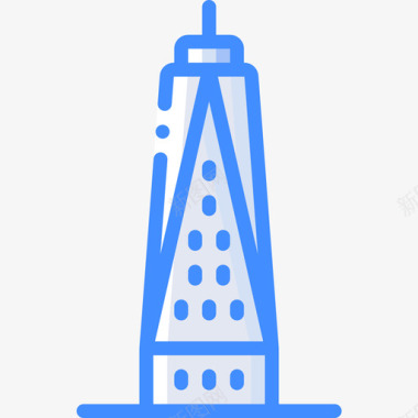 世界贸易中心地标和纪念碑4蓝色图标图标