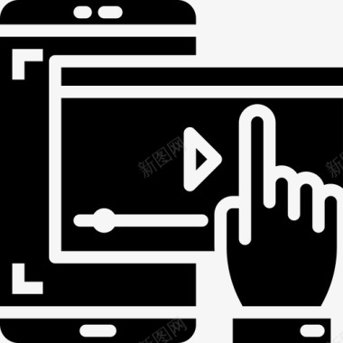 手机腾讯视频应用播放视频智能手机应用程序5填充图标图标