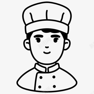 厨师头像男职业图标图标