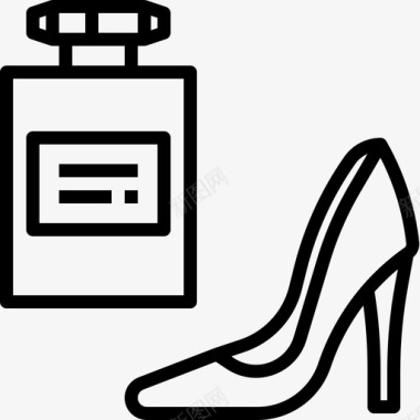 时尚香水和高跟鞋高跟鞋巴黎图标图标