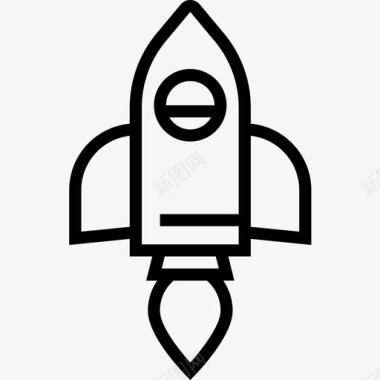 火箭商业元素线性图标图标