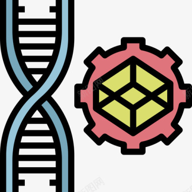 小生物生物学三维建模2线性颜色图标图标