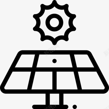 玩具电池太阳能电池板domotics12线性图标图标