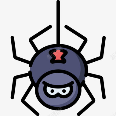 蜘蛛万圣节96线性颜色图标图标