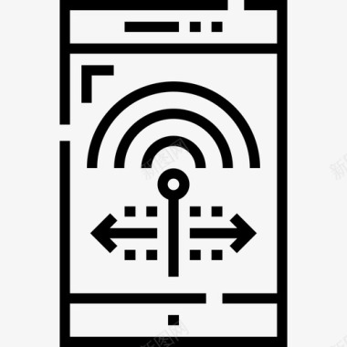 水彩数字13智能手机数字服务13线性图标图标