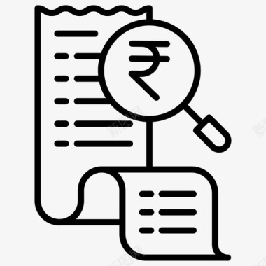 收据卢比账单发票图标图标