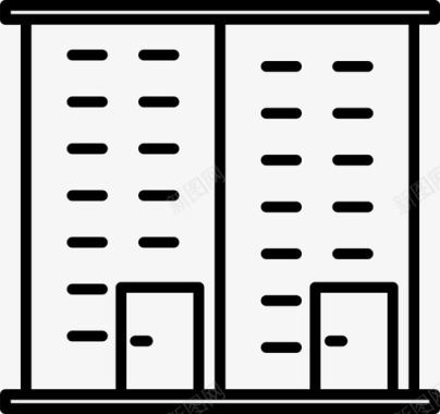 城市简笔建筑城市办公室图标图标