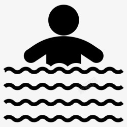 自由冲浪游泳自由泳冲浪图标高清图片