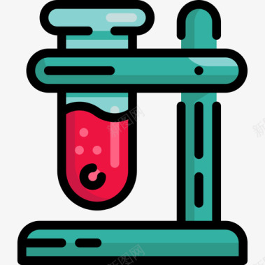 医用棉签试管医用136线性颜色图标图标
