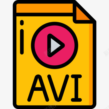视频Avi视频制作6线性彩色图标图标