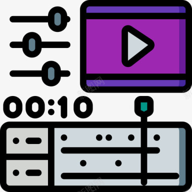 视频背景图编辑视频制作6线性颜色图标图标