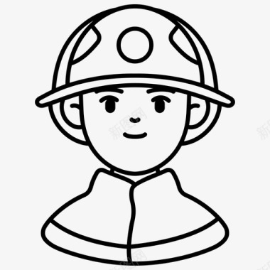 消防员头像职业人物图标图标