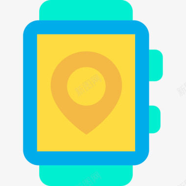 杠铃手表智能手表地图和导航7平面图标图标
