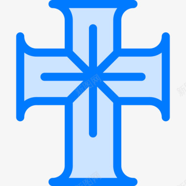 天主教中世纪36蓝色图标图标