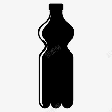 蓝色玻璃瓶子瓶子饮料玻璃图标图标