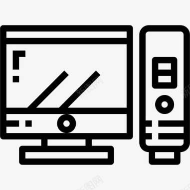 电台DJ计算机无线电台线性图标图标