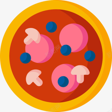 派对披萨派对庆典14扁平图标图标