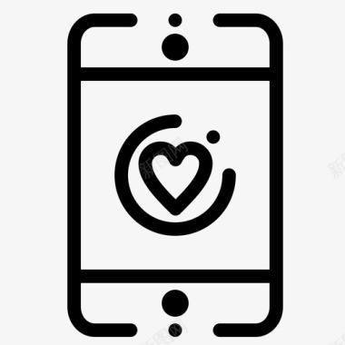 手机商务爱情图标图标