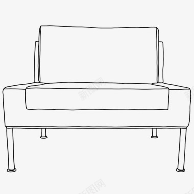 线条艺术椅家具手绘座椅图标图标