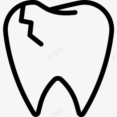 牙齿图标断牙牙齿18线状图标图标
