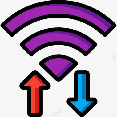 颜料颜色Wifi移动接口5线性颜色图标图标