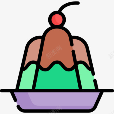 果冻糖果和糖果14线性颜色图标图标