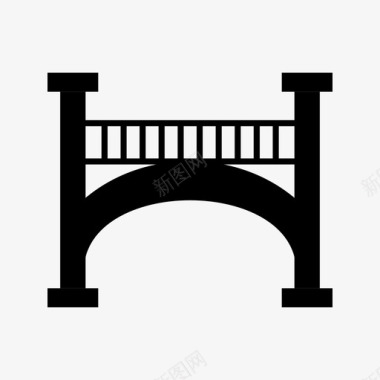桥梁桩基桥梁景观14栋建筑图标图标