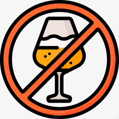 不喝酒啤酒34线性颜色图标图标