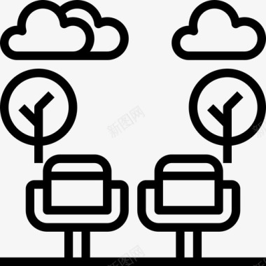 建筑与城市旅游与度假10线性图标图标