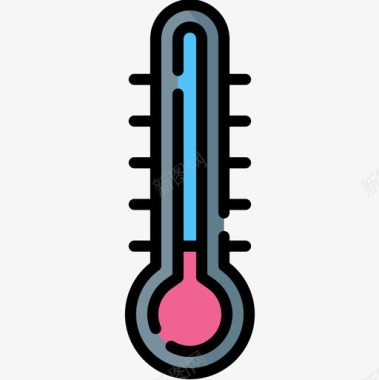 唯美冬季温度计冬季运动15线性颜色图标图标