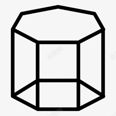 棱镜几何七边形图标图标