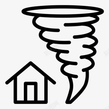 龙卷风龙卷风灾难房屋图标图标