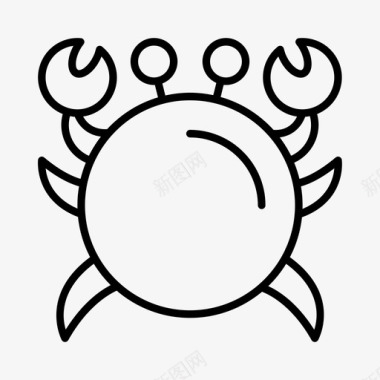 螃蟹动物海滩图标图标